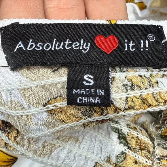 Vintage Y2K Brand White and Yellow Ditsy Floral Dress / S / Excellent condition - Picture 10 of 11